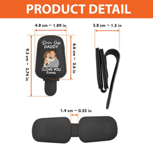 Custom Photo Car Visor Drive Safe Daddy Sunglasses Holder: Personalized Portrait From Photo Sunglass Holder, Fathers Day Gift, Grandpa Gift