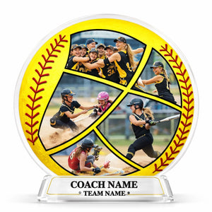 Personalized Softball Coach Plaque, Photo Softball Gifts, Thank You Coach Gifts from Team, End of Season Manager Gift, Softball Team Gifts