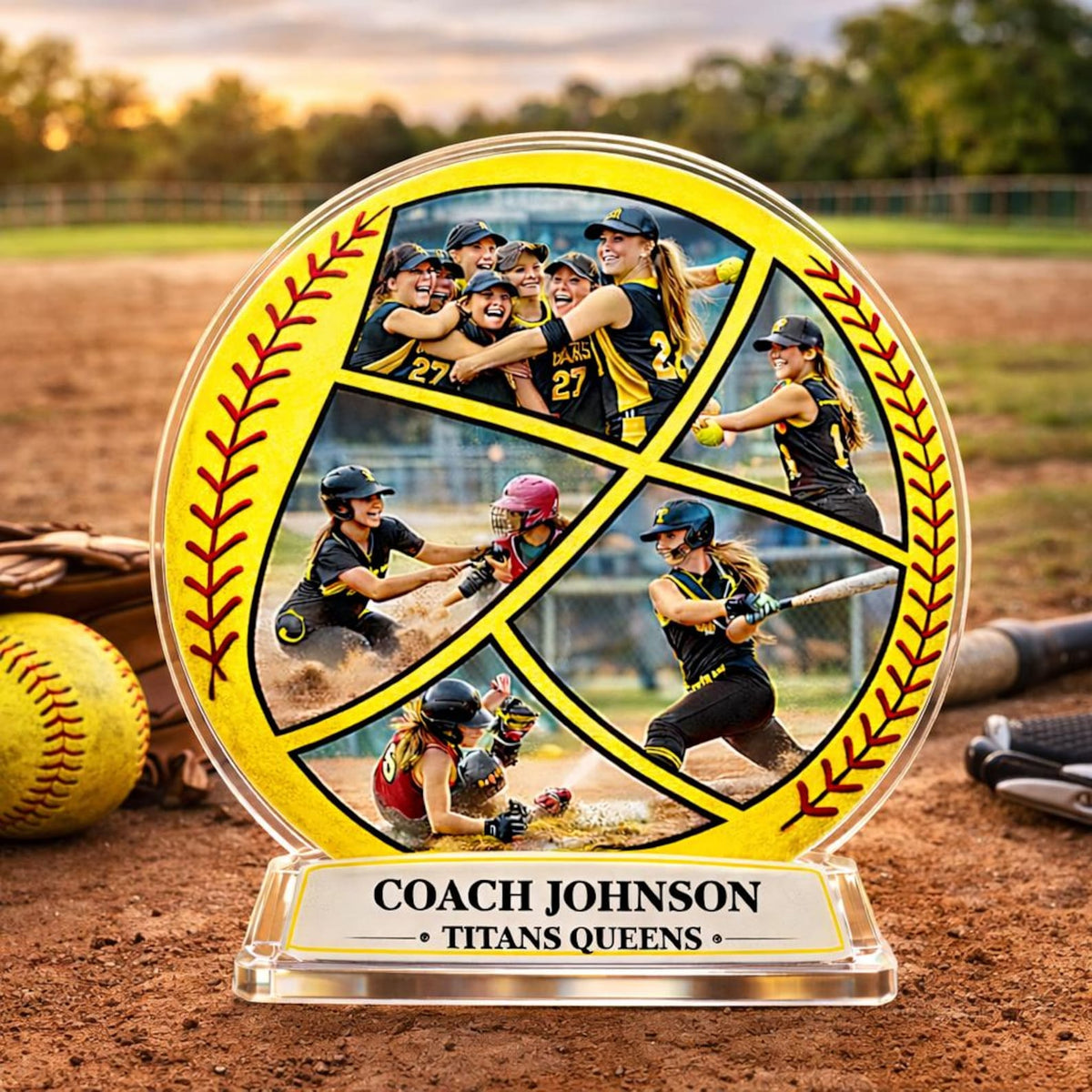 Personalized Softball Coach Plaque, Photo Softball Gifts, Thank You Coach Gifts from Team, End of Season Manager Gift, Softball Team Gifts