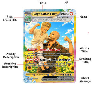 Custom Father s Day PKM Card, Personalized Poke Photo Card, Gift for Gamer Mom, Father s Day Present, Custom PKM Trainer Card