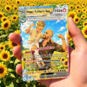 Custom Father s Day PKM Card, Personalized Poke Photo Card, Gift for Gamer Mom, Father s Day Present, Custom PKM Trainer Card