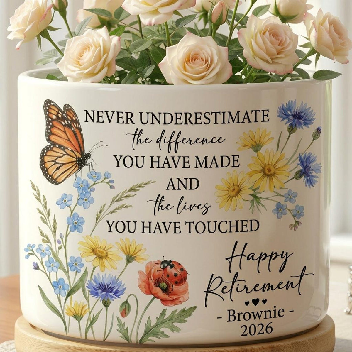 Personalized Retirement Gift for Women 2026, Custom Name Planter Pot, Difference You Made Retirement Gift,Teacher Nurse Coworker Garden Gift