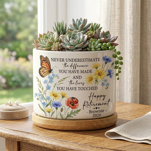 Personalized Retirement Gift for Women 2026, Custom Name Planter Pot, Difference You Made Retirement Gift,Teacher Nurse Coworker Garden Gift