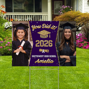 Class of 2026 Graduation Yard Sign, Personalized Photo Yard Sign, Custom Senior Yard Decor