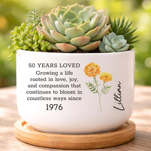 50th Gift for Her, Custom Name Planter, Personalized 50th Birthday Gift for Women, 1976 Birthday Gift