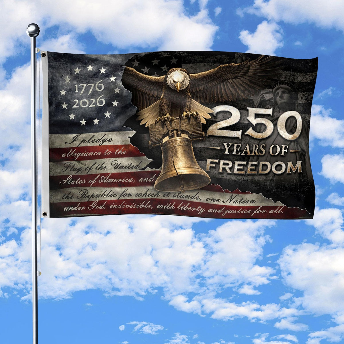 We The People 250th Anniversary Flag, 250 Years of Freedom Flag, USA Independence Day Decor, Fourth of July Gift, Celebration 1776-2026
