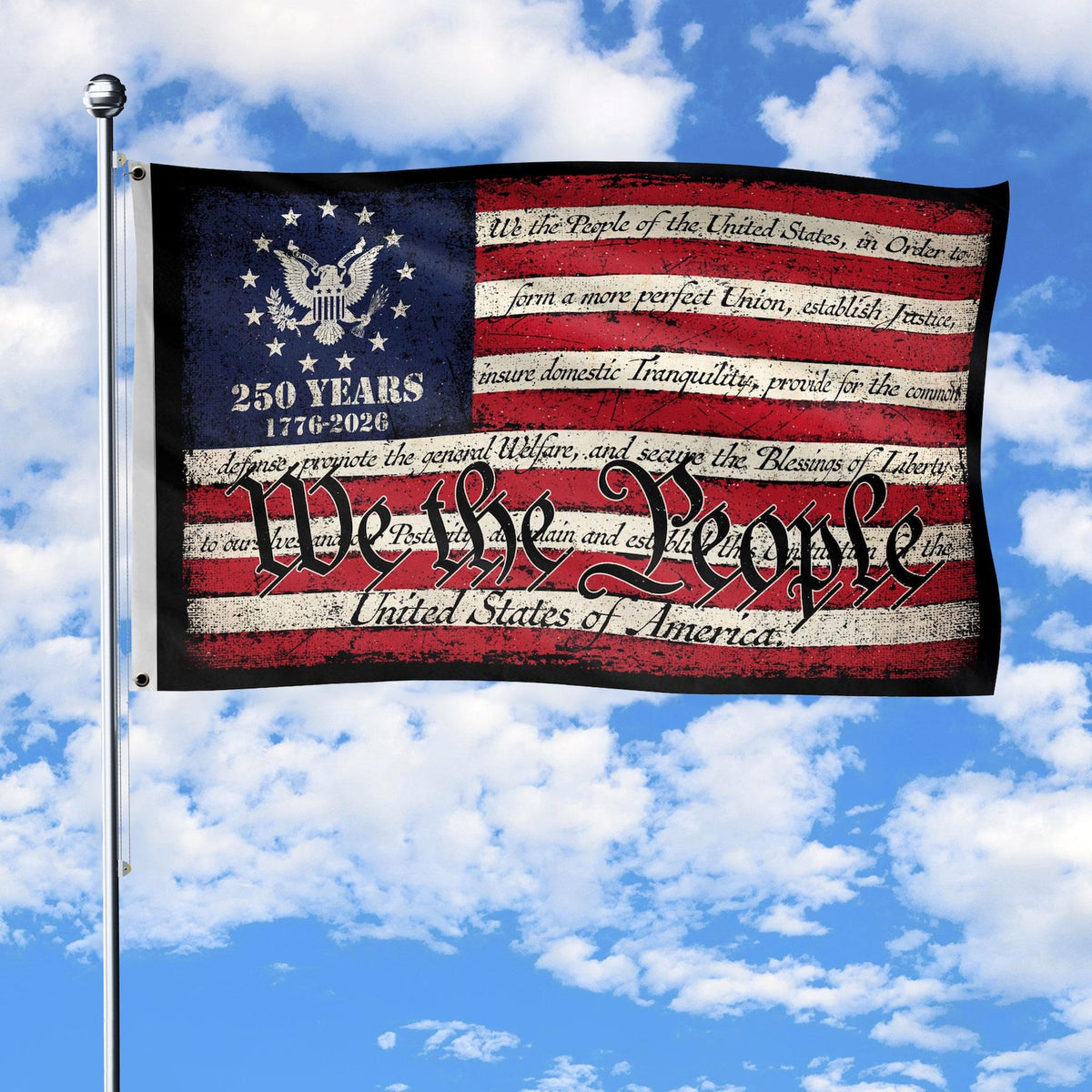 We The People 250th Anniversary Flag, 250 Years of Freedom Flag, USA Independence Day Decor, Fourth of July Gift, Celebration 1776-2026