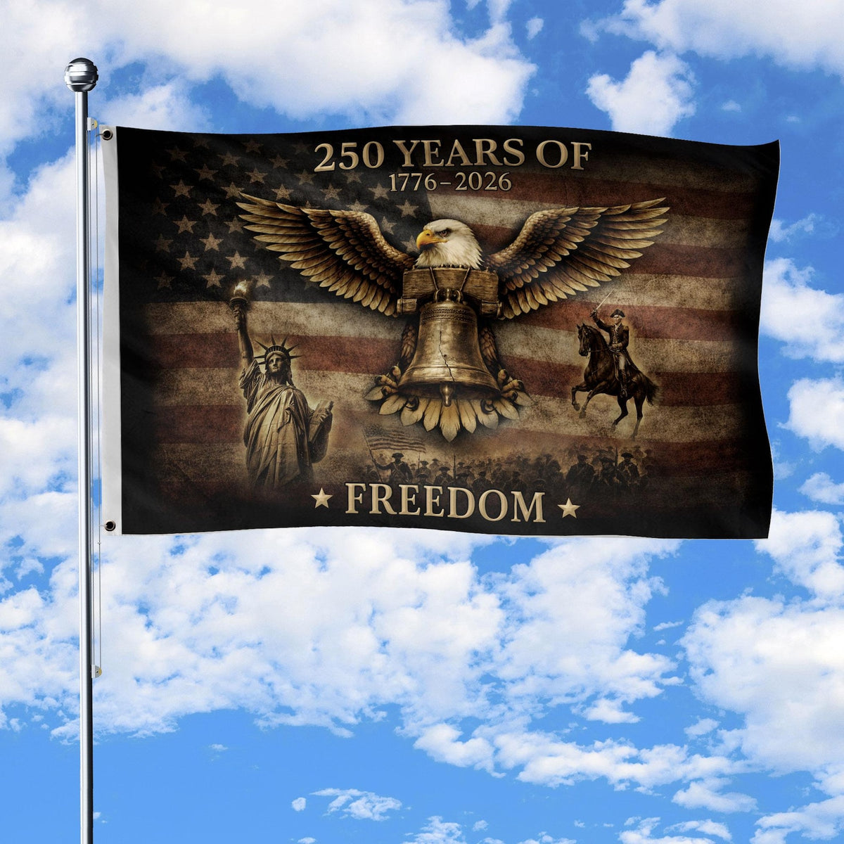 We The People 250th Anniversary Flag, 250 Years of Freedom Flag, USA Independence Day Decor, Fourth of July Gift, Celebration 1776-2026