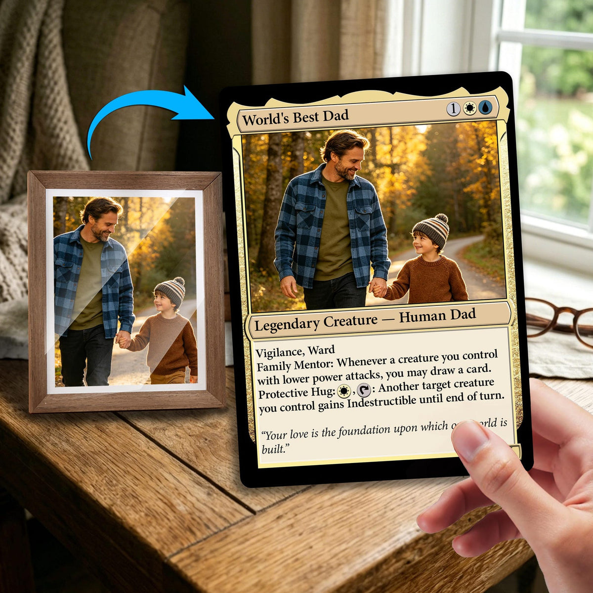Custom MTG Style Cards, Personalized Father's Day Magic Card, New Dad, Husband, Birthday Gift