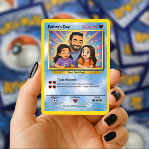 Custom Father's Day Card - Gift For Dad - PKM Trainer Card - Custom Father's Day Gift