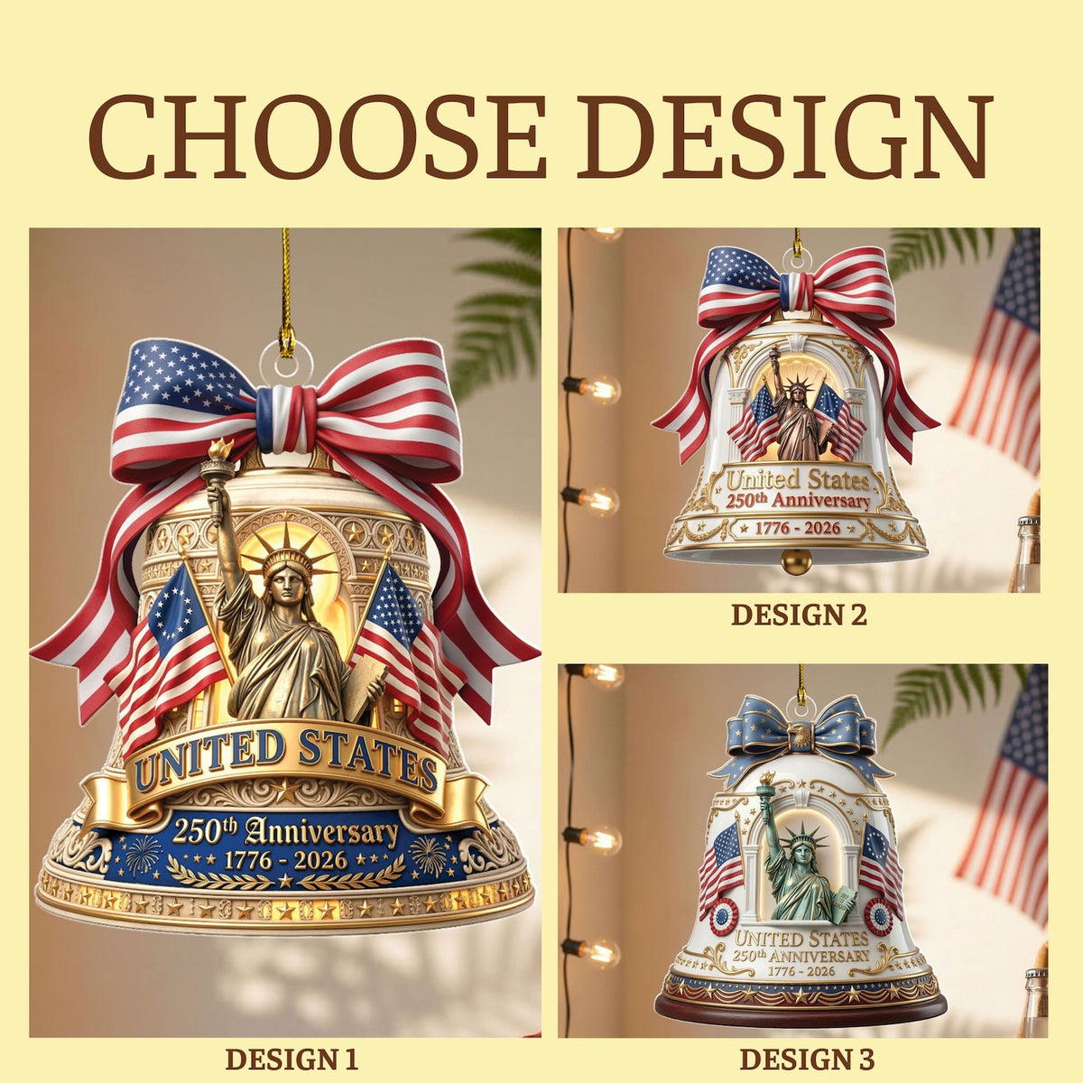 250th Anniversary of Americana Ornament, 250 Years of The United States Acrylic Ornament, Independence Day Gift, Fourth of July Decor