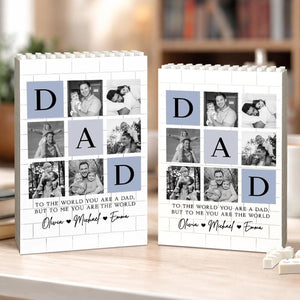 Personalized Fathers Day Building Block for Dad, Custom Picture Puzzle Gifts, Fathers Day Gift from Kids, Family Keepsake, Dad Birthday Gift