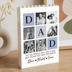 Personalized Fathers Day Building Block for Dad, Custom Picture Puzzle Gifts, Fathers Day Gift from Kids, Family Keepsake, Dad Birthday Gift