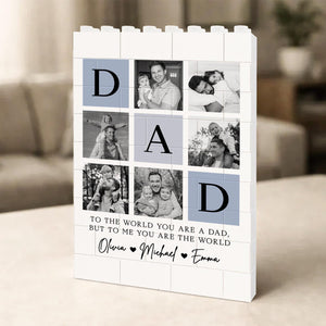 Personalized Fathers Day Building Block for Dad, Custom Picture Puzzle Gifts, Fathers Day Gift from Kids, Family Keepsake, Dad Birthday Gift
