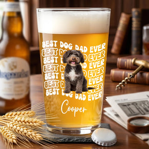 Personalized Dog Dad Photo Beer Glass: Fathers Day Gift for Dog Owner, Pint Beer Glass For Him, Husband Fathers Day Gifts, Dog Lover Gift