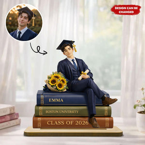 Personalized Graduation 2D Flat Wooden Plaque, Class Of 2026, Gift for Her Him Daughter Son Friend, Custom Name Keepsake