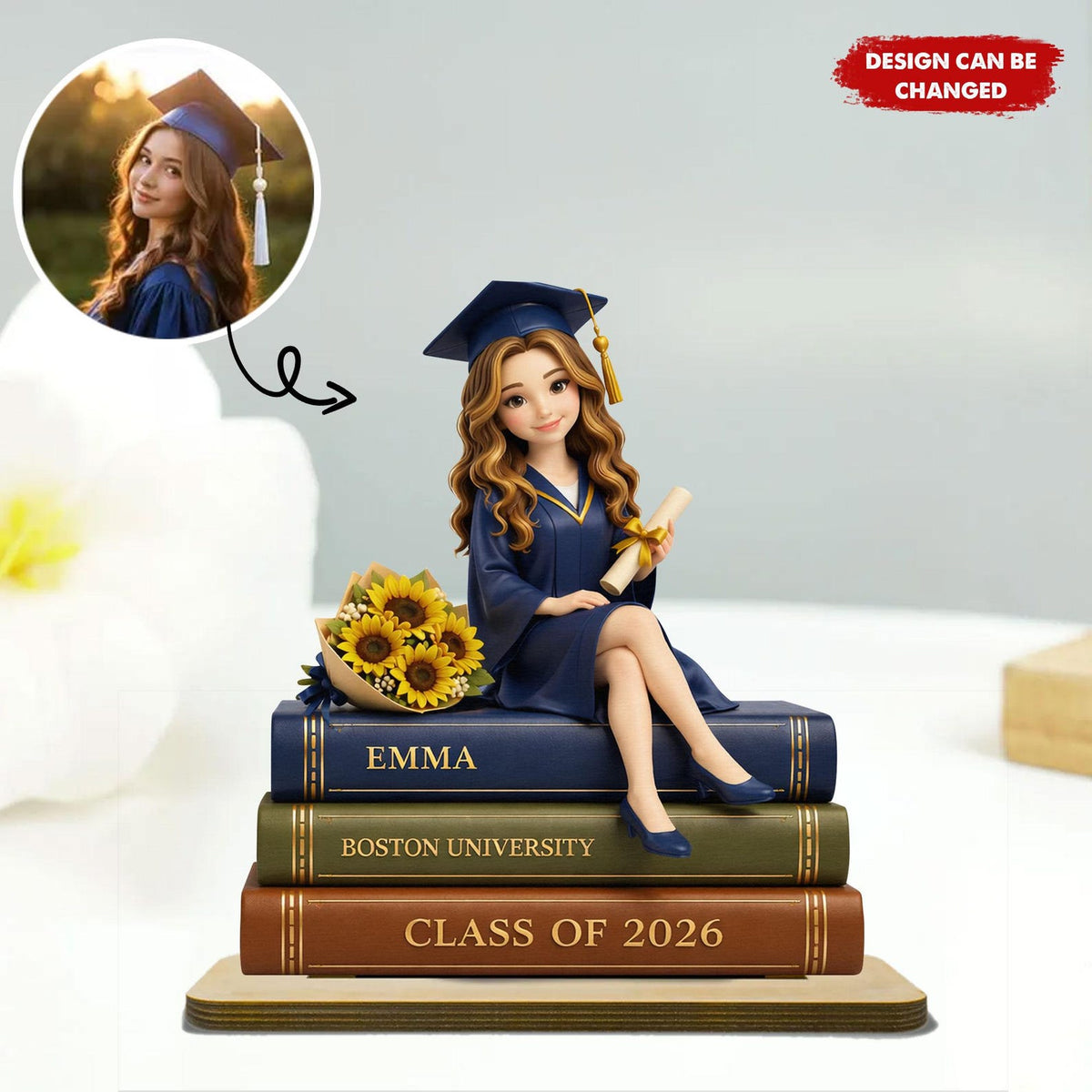 Personalized Graduation 2D Flat Wooden Plaque, Class Of 2026, Gift for Her Him Daughter Son Friend, Custom Name Keepsake