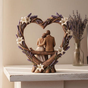 Personalized Wooden Couple Heart Sculpture, Custom Name Wedding Keepsake, Anniversary Gift, Rustic Bridal Decor, Romantic Couple Gift