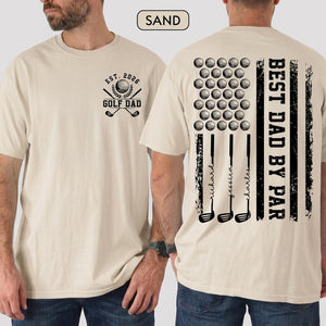 Personalized Best Dad By Par Shirt: Custom Golf Dad Shirt With Kids Name, Fathers Day Gift For Golfer, Golf Shirt For Dad, Gift for Golf Dad