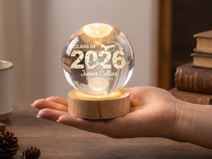 Crystal Graduation Ball Class Of 2026 2027 Gift For Graduate, Personalized Keepsake Decor, Senior Graduation Memory