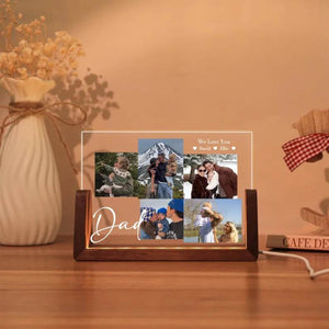 Personalized Photo Night Light LED Fathers Day Gift Photo Collage Acrylic Light Dad Gift from Kids
