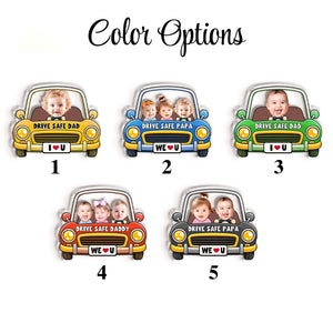 Personalized Kids Photo Car Visor Clip, Drive Safe Daddy Visor Clip, Custom Baby Face Gift For Dad, New Grandpa Gift