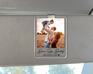 Personalized Unique Gift For Dad, Custom Photo Car Visor Clip, Baby Photo Car Sun Visor, Drive Safe Daddy, 1st Fathers Day Gift For Husband