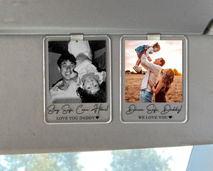 Personalized Unique Gift For Dad, Custom Photo Car Visor Clip, Baby Photo Car Sun Visor, Drive Safe Daddy, 1st Fathers Day Gift For Husband