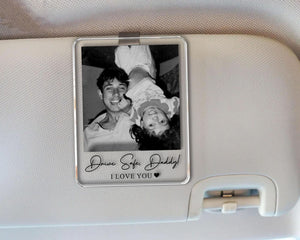 Personalized Unique Gift For Dad, Custom Photo Car Visor Clip, Baby Photo Car Sun Visor, Drive Safe Daddy, 1st Fathers Day Gift For Husband