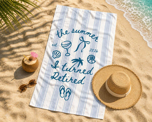 Retirement Gift For Women, The Summer I Turned Retired Beach Towel, Funny Retirement Party Gift For Retiree