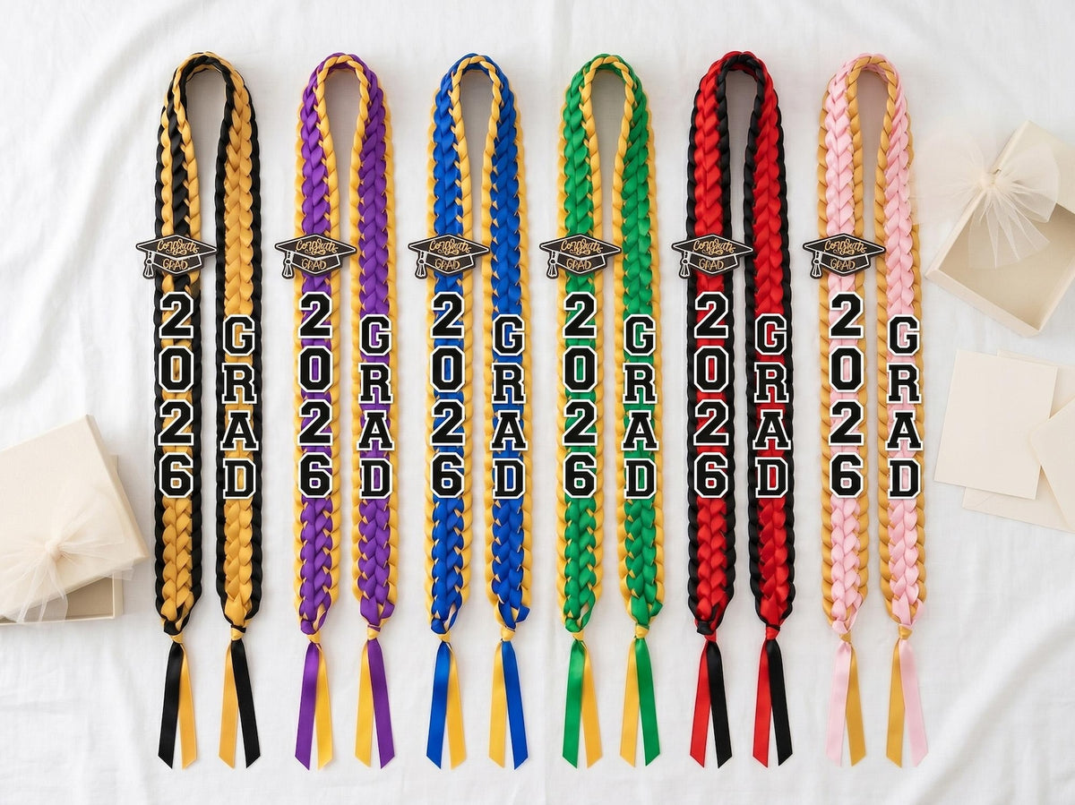 Personalized Graduation Lei 2026, Custom Name Ribbon Lei, Class of 2026, Graduation Gift, Satin Handmade Grad Lei, Senior Night Gift