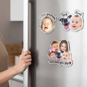 Custom Baby Face Photo Magnet, Personalized Mothers Day Gifts for Grandma, Custom Photo Acrylic Magnet, Grandma Gift from Grandkids