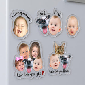 Custom Baby Face Photo Magnet, Personalized Mothers Day Gifts for Grandma, Custom Photo Acrylic Magnet, Grandma Gift from Grandkids