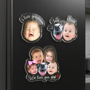 Custom Baby Face Photo Magnet, Personalized Mothers Day Gifts for Grandma, Custom Photo Acrylic Magnet, Grandma Gift from Grandkids