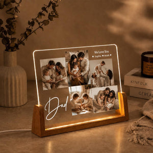 Personalized Photo Night Light LED Fathers Day Gift Photo Collage Acrylic Light Dad Gift from Kids