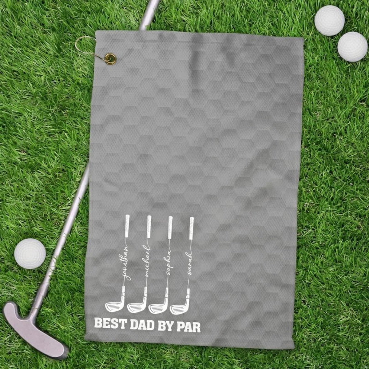 Personalized Best Dad By Par Golf Towels, Best Grandpa By Par Golf Towels, Custom Name Father Day Golf Gift, Golf Lover Gift, Dad Golf Gift