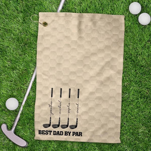 Personalized Best Dad By Par Golf Towels, Best Grandpa By Par Golf Towels, Custom Name Father Day Golf Gift, Golf Lover Gift, Dad Golf Gift