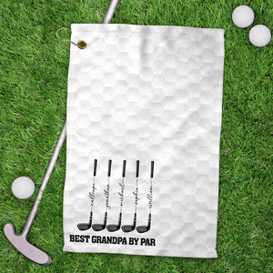 Personalized Best Dad By Par Golf Towels, Best Grandpa By Par Golf Towels, Custom Name Father Day Golf Gift, Golf Lover Gift, Dad Golf Gift