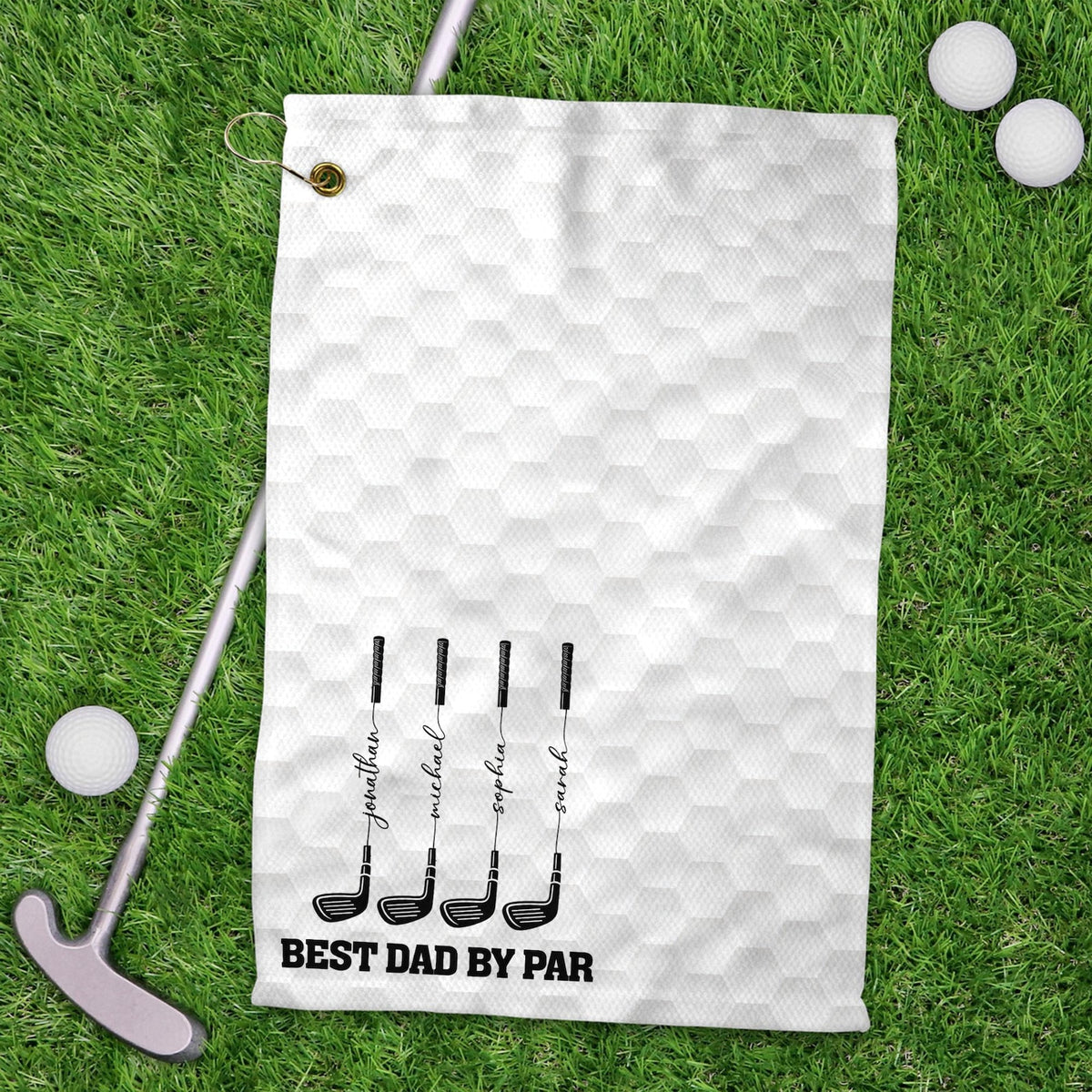 Personalized Best Dad By Par Golf Towels, Best Grandpa By Par Golf Towels, Custom Name Father Day Golf Gift, Golf Lover Gift, Dad Golf Gift