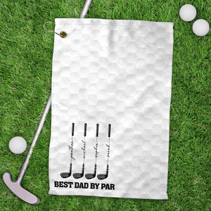 Personalized Best Dad By Par Golf Towels, Best Grandpa By Par Golf Towels, Custom Name Father Day Golf Gift, Golf Lover Gift, Dad Golf Gift