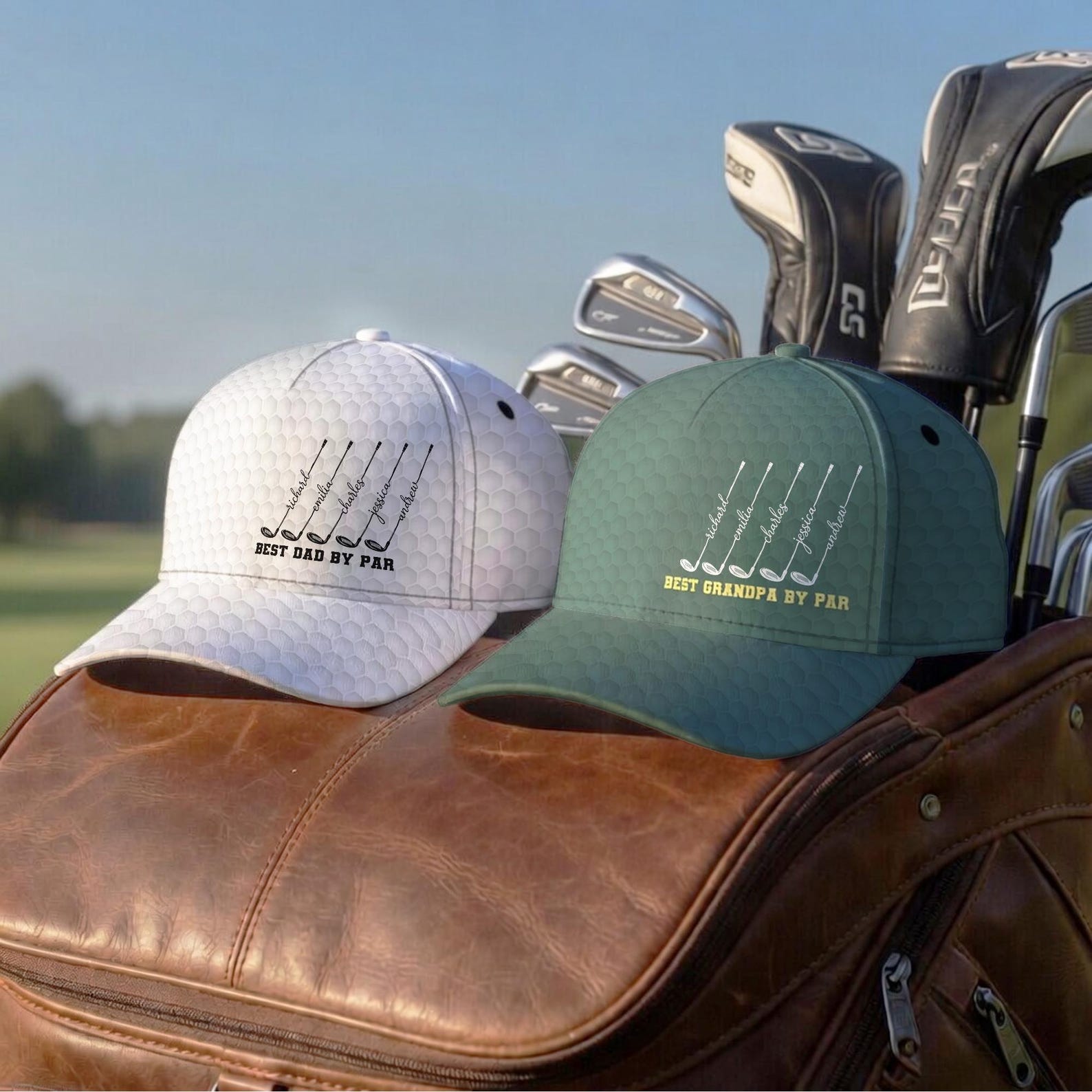 Personalized Golf Hat For Men, Custom Best Dad By Par Cap, Grandpa Fathers Day Gift, Papa Name Golfing Gear, Husband Anniversary Keepsake