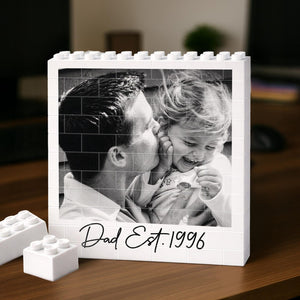 Custom Dad Photo Building Block, Fathers Day Gift for Him, Gamer Dad Gamer Husband Gift, Retro Vintage Photo Dad Gift, Gift for Dad Grandpa