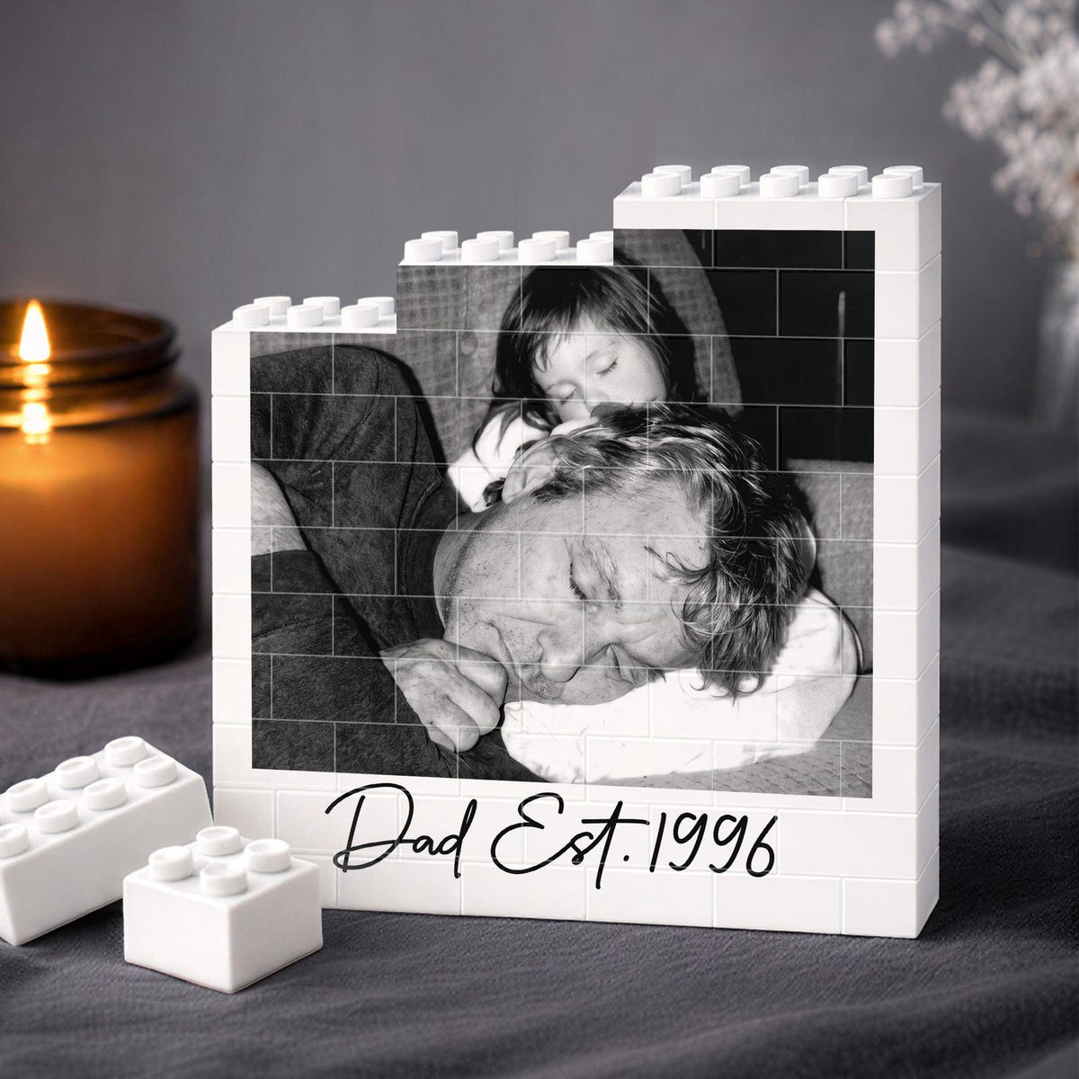 Custom Dad Photo Building Block, Fathers Day Gift for Him, Gamer Dad Gamer Husband Gift, Retro Vintage Photo Dad Gift, Gift for Dad Grandpa