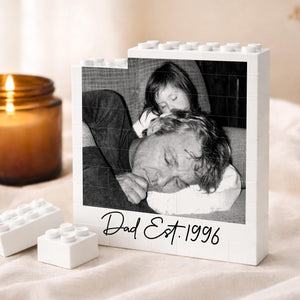 Custom Dad Photo Building Block, Fathers Day Gift for Him, Gamer Dad Gamer Husband Gift, Retro Vintage Photo Dad Gift, Gift for Dad Grandpa