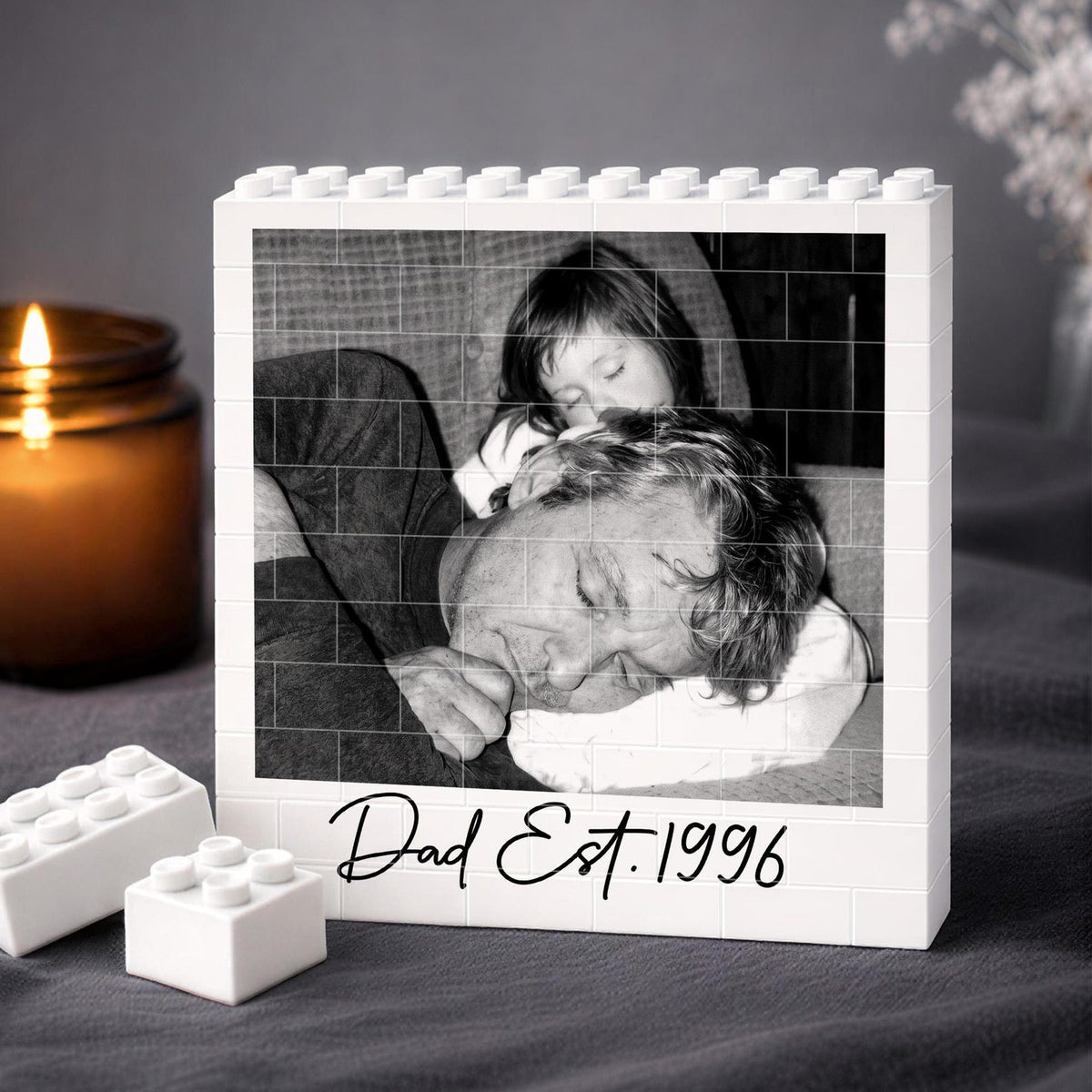 Custom Dad Photo Building Block, Fathers Day Gift for Him, Gamer Dad Gamer Husband Gift, Retro Vintage Photo Dad Gift, Gift for Dad Grandpa