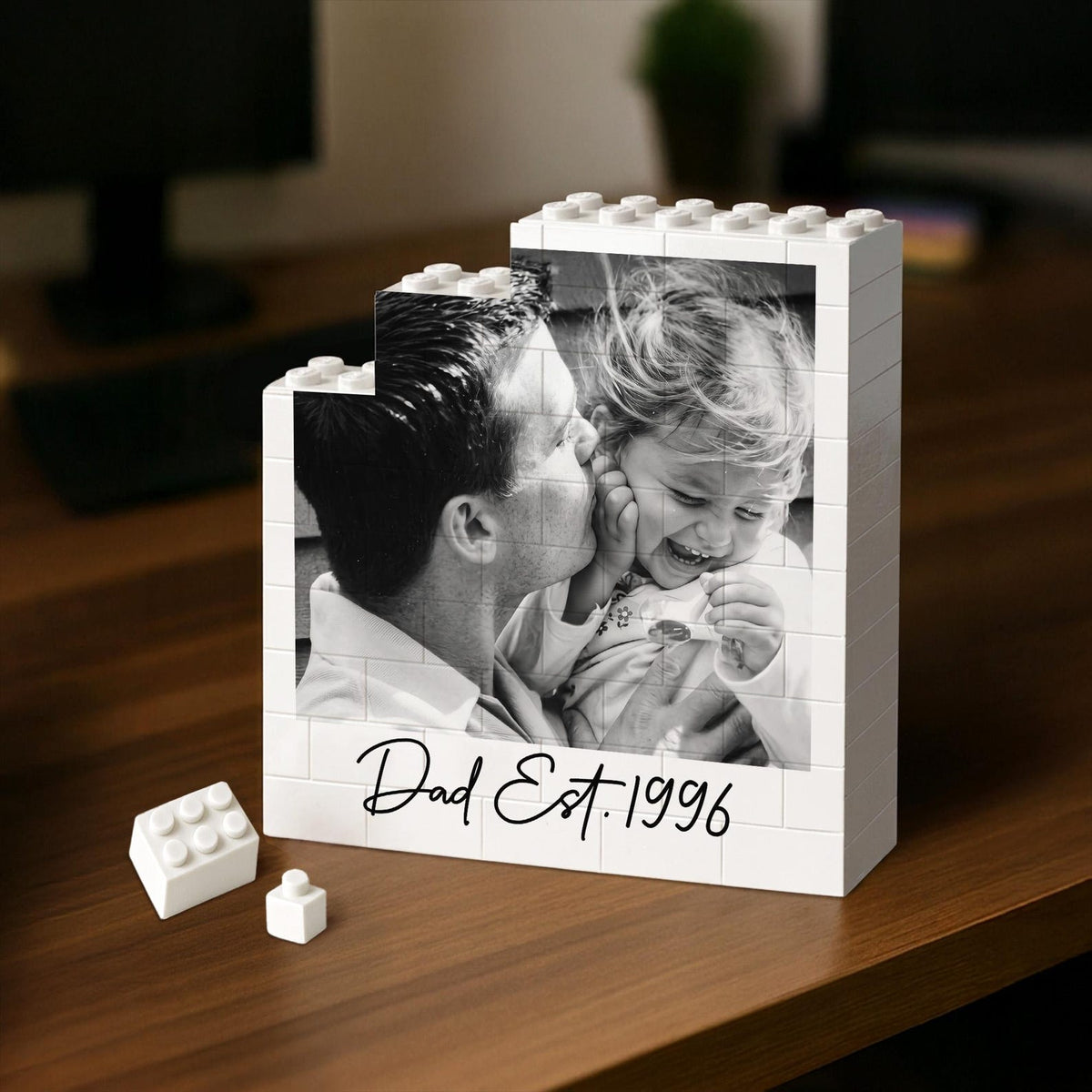 Custom Dad Photo Building Block, Fathers Day Gift for Him, Gamer Dad Gamer Husband Gift, Retro Vintage Photo Dad Gift, Gift for Dad Grandpa
