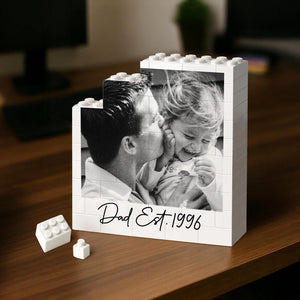 Custom Dad Photo Building Block, Fathers Day Gift for Him, Gamer Dad Gamer Husband Gift, Retro Vintage Photo Dad Gift, Gift for Dad Grandpa