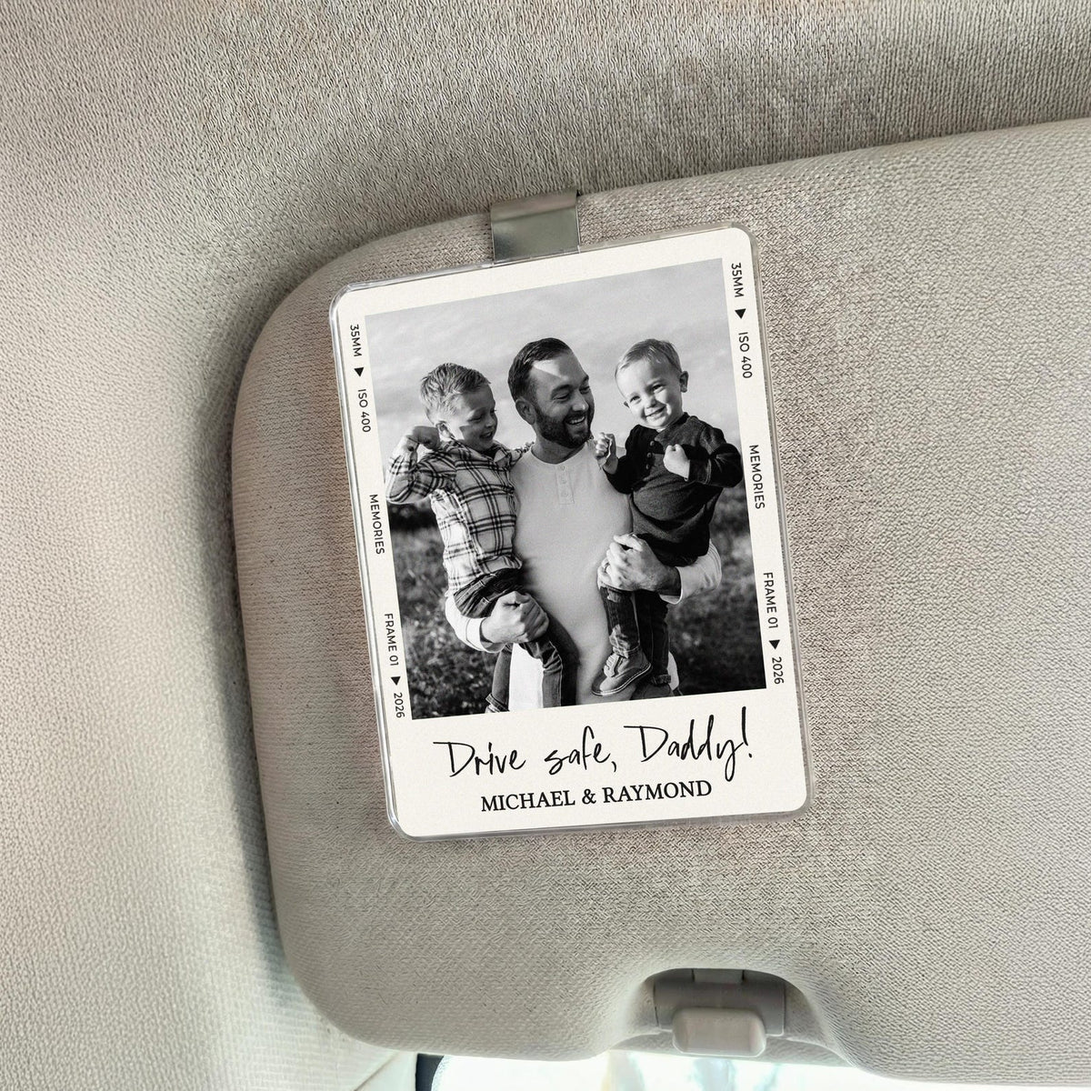 Fathers Day Gift For Dad Photo Car Visor Clip, Drive Safe Daddy, Drive Safe Sun Visor Clip, Husband Gift, Acrylic Car Accessories
