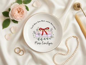 Personalized Graduation Jewelry Dish, Custom Name Ring Dish, Class of 2026 Gift, Teacher Appreciation Gift, Book Lover Gift, Gift for Her