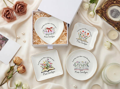 Personalized Graduation Jewelry Dish, Custom Name Ring Dish, Class of 2026 Gift, Teacher Appreciation Gift, Book Lover Gift, Gift for Her